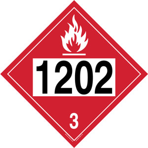 4-Digit DOT Placards: Hazard Class 3 - 1202 (Diesel Fuel)