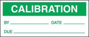 Production Control Labels: Calibration Production Control Labels: Calibration