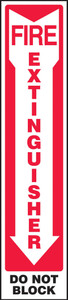 Safety Sign: Fire Extinguisher (Down Arrow) Do Not Block Safety Sign: Fire Extinguisher (Down Arrow) Do Not Block