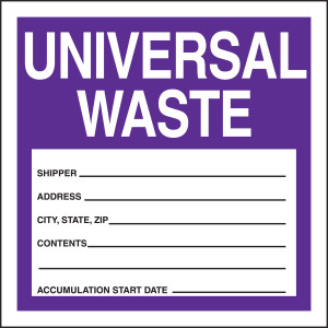 Safety Label: Universal Waste Safety Label: Universal Waste