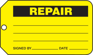 Safety Tag: Repair Safety Tag: Repair