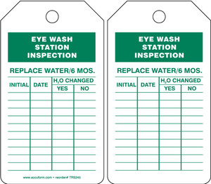 Eyewash Inspection Tags And Status Record Tags - Eye Wash Eyewash Inspection Tags And Status Record Tags - Eye Wash