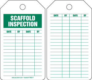 Equipment Status Safety Tag: Scaffold Inspection Equipment Status Safety Tag: Scaffold Inspection