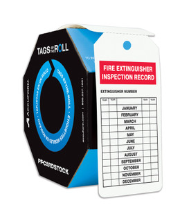Safety Tags By-The-Roll: Fire Extinguisher Inspection Record Safety Tags By-The-Roll: Fire Extinguisher Inspection Record