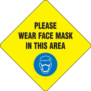 Slip-Gard Floor Sign: Please Wear Face Mask In This Area