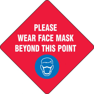 Slip-Gard Floor Sign: Please Wear Face Mask Beyond This Point