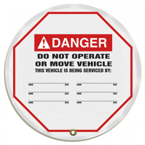 Accuform KDD731 - ANSI Danger 24" Steering Wheel Message Cover: Do Not Operate Or Move Vehicle