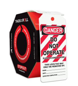 Do Not Operate - TAR468 - 6 1/4" x 3" - 250 Per Roll - PF-Card Stock - Tags By-The-Roll Do Not Operate - TAR468 - 6 1/4" x 3" - 250 Per Roll - PF-Card Stock - Tags By-The-Roll