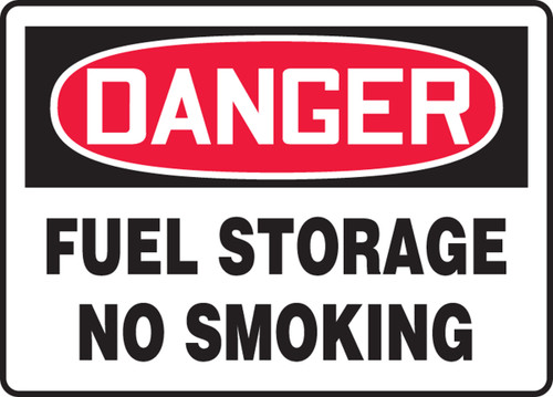 Danger - Fuel Storage No Smoking - Adhesive Vinyl - 7'' X 10''