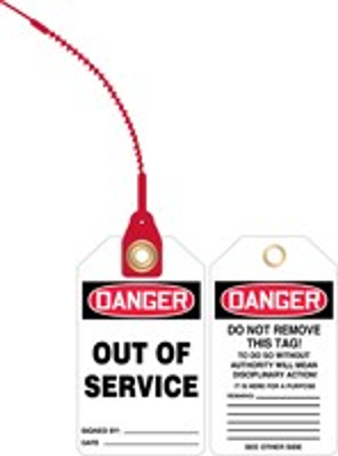 Danger Out of Service Loop n Lock Safety Tag 1