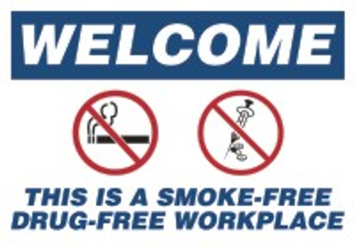 Changeable Sign Floor Mat- Welcome This Is A Smoke-free Drug-free Workplace