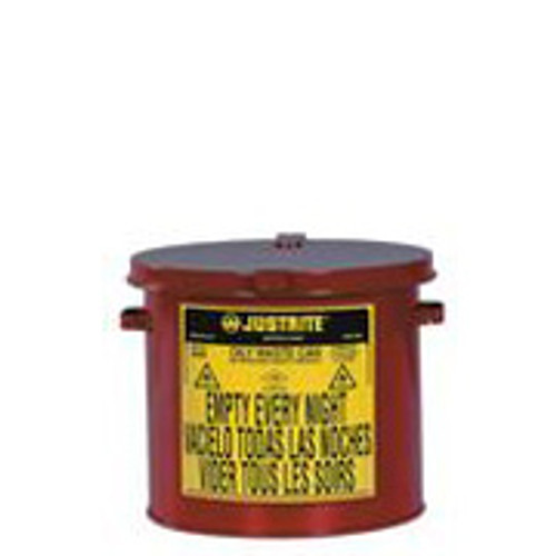 Justrite Oily Waste- Yellow Can 2 Gallon Countertop
