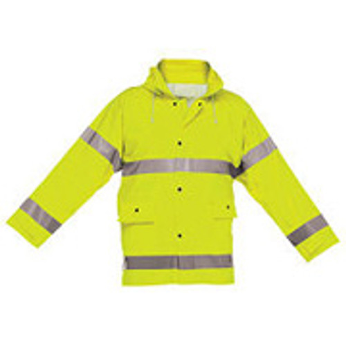 Reflective Rain Jacket Short - Lime- Large