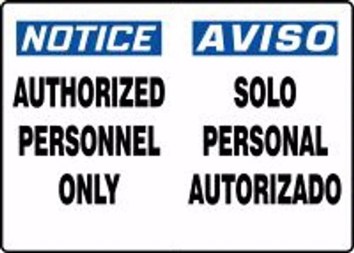 Authorized Personnel Only Sign- Bilingual Safety Sign 1