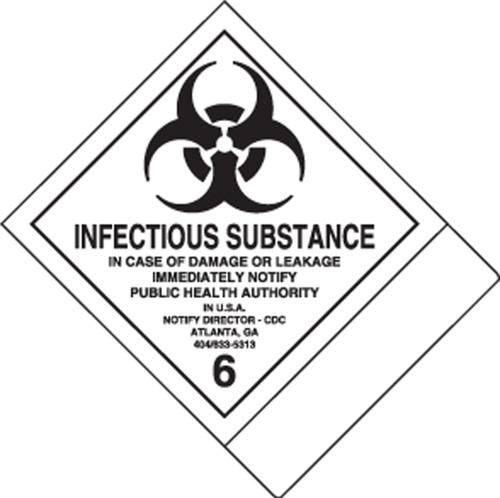 Infectious Substance Dot Shipping Label- Blank