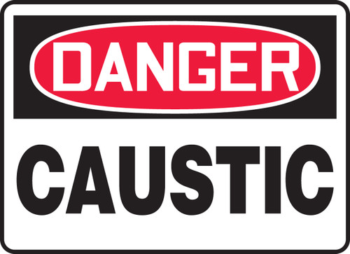 Danger - Caustic - Plastic - 7'' X 10''