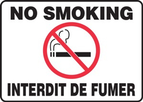 No Smoking (Interdit De Fumer) - .040 Aluminum - 14'' X 10'' 2