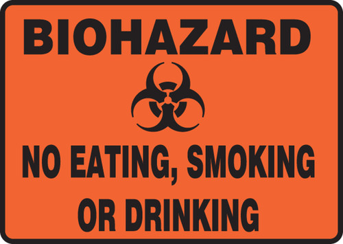 biohazard NO EATING, SMOKING, OR DRINKING sign