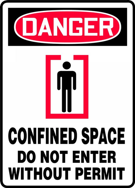 Danger - Confined Space Do Not Enter Without Permit (W/Graphic) - Accu-Shield - 10'' X 7''