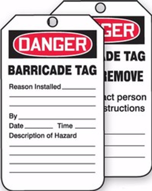 Barricade Status Alert Tag