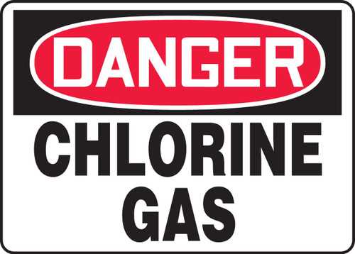 Danger - Chlorine Gas - Adhesive Dura-Vinyl - 7'' X 10''