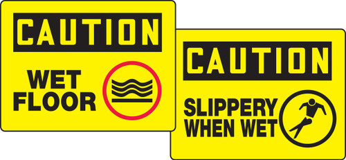 Caution Wet Floor / Caution Slippery When Wet Quik Sign Fold Up Insert