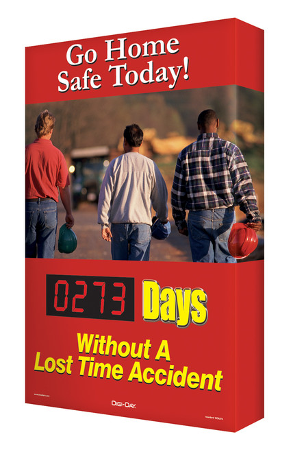 Outdoor Safety Scoreboard Digi Day Plus- Go Home Safe Today! SCM324
