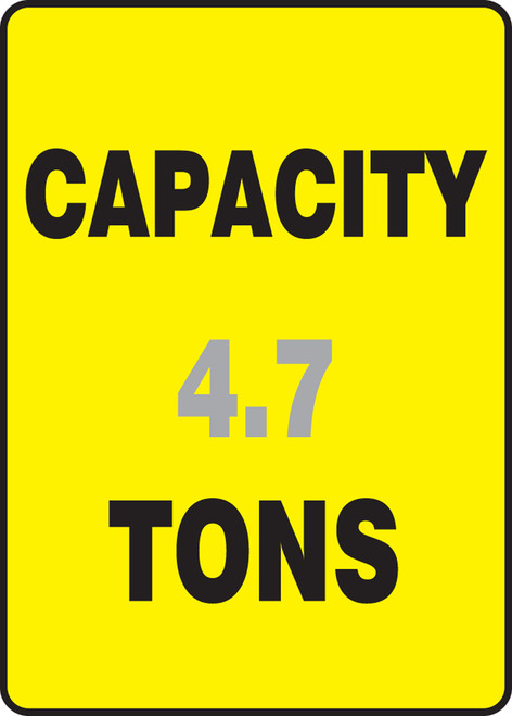 Capacity ___ Tons ___ - Plastic - 14'' X 10''