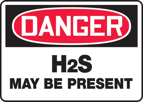 MCHL038VP Danger H2S may be present sign