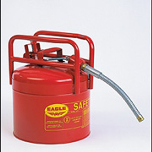 Eagle Type II DOT Transport Safety Can- 5 Gallon w/ 7/8" flexible hose