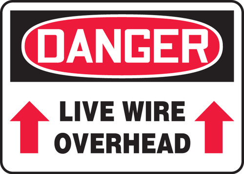 danger live wire overhead sign melc123VA