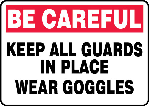 Be Careful - Keep All Guards In Place Wear Goggles