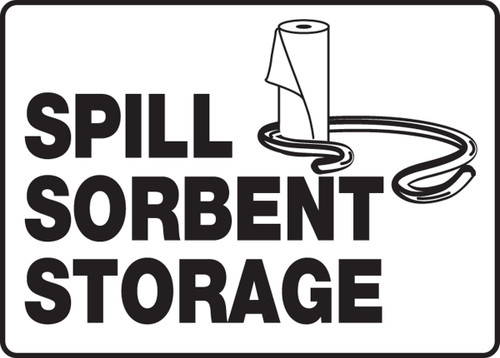 Spill Sorbent Storage (W/Graphic) - Adhesive Dura-Vinyl - 7'' X 10''