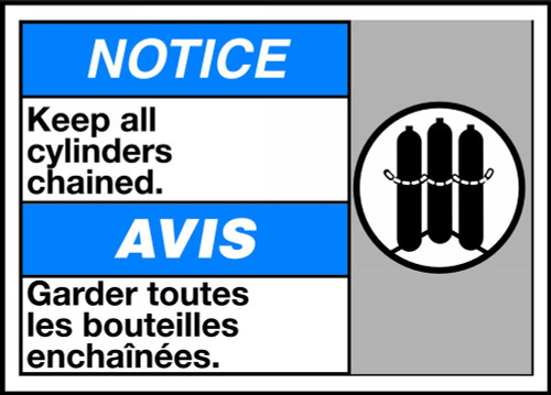 Notice Keep All Cylinders Chained (W/Graphic)