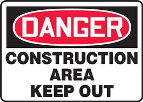 Danger - Construction Area - Re-Plastic - 7'' X 10''