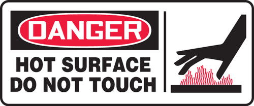 Danger - Hot Surface Do Not Touch (W/Graphic) - Dura-Plastic - 7'' X 17''