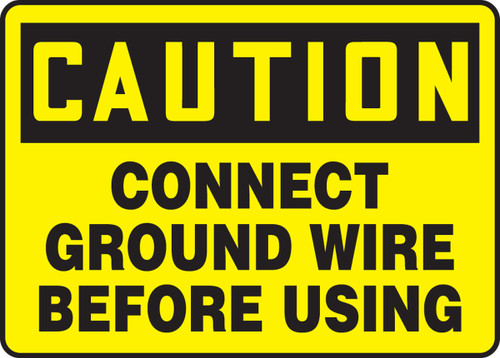 Caution - Connect Ground Wire Before Using - Dura-Plastic - 10'' X 14''