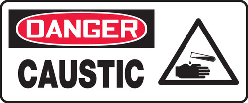 Danger - Caustic (W/Graphic) - Adhesive Vinyl - 7'' X 17''