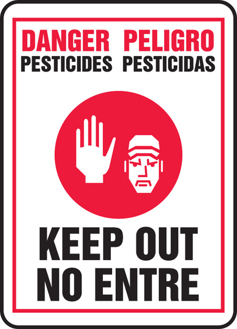 Danger Pesticides Keep Out (W/Graphic) (Bilingual) - .040 Aluminum - 14'' X 10''