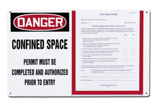 Confined Space Permit Holder Board