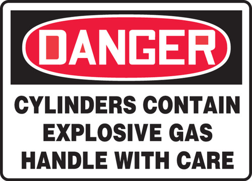 Danger - Cylinders Contain Explosive Gas Handle With Care