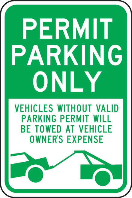 FRP234RA Permit Parking Only Sign FRP234RA Permit Parking Only Sign