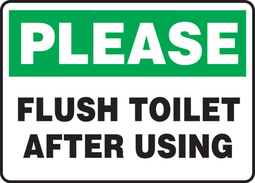 Please Flush Toilet After Using - Dura-Fiberglass - 10'' X 14''