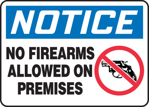 MACC803VA Notice no firearms allowed on premises sign