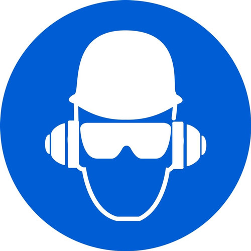 Wear Head, Hearing, & Eye Protection ISO Safety Sign