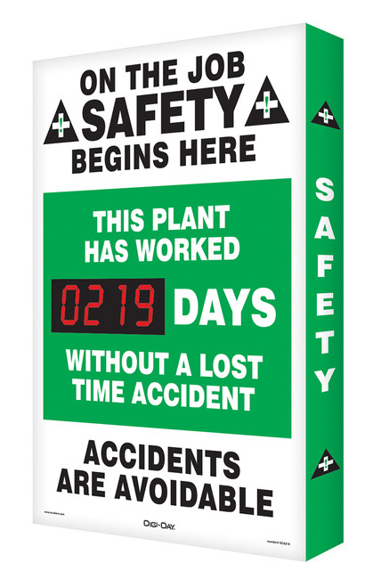 Electronic Safety Scoreboard- Digi Day- This Plant Has Worked Accuform SCA219