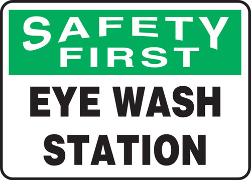 Eye Wash Station Sign- Safety First