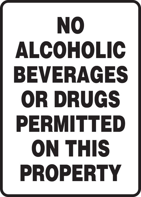 No Alcoholic Beverages Or Drugs Permitted On This Property Sign MACC531VA