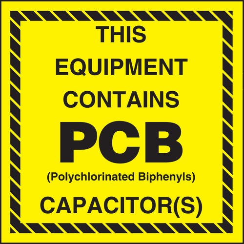 This Equipment Contains PCB polychlorinated Biphenyls Capacitor