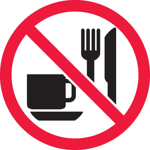 MISO528 ISO safety sign- no eating or drinking sign